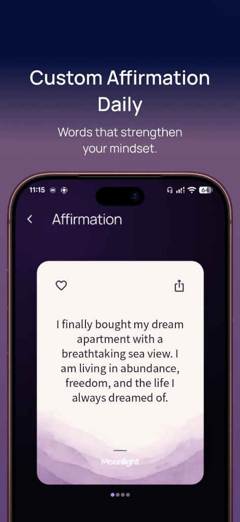 Custom affirmations, daily.